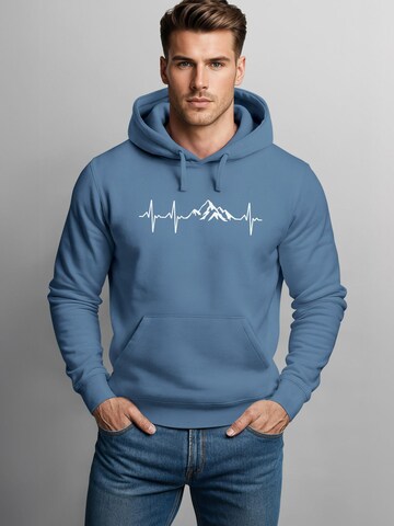Neverless Sweatshirt 'Berg Herzschlag' in Blau