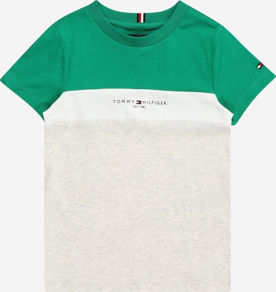 TOMMY HILFIGER Tričko 'ESSENTIAL' - námornícka modrá / sivá melírovaná / zelená / biela, Produkt