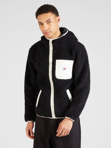 Veste en polaire Tommy Jeans en noir : devant