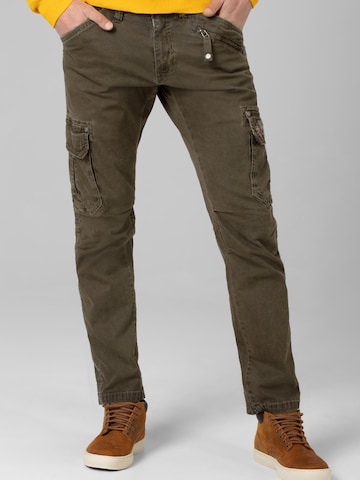 TIMEZONE Skinny Cargo Pants 'Regular RogerTZ' in Green