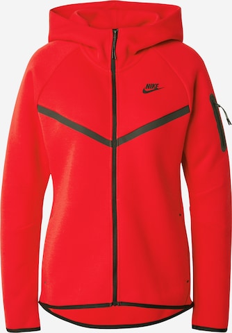 Nike Sportswear Кофта на молнии 'TECH FLEECE 2' в Красный: спереди