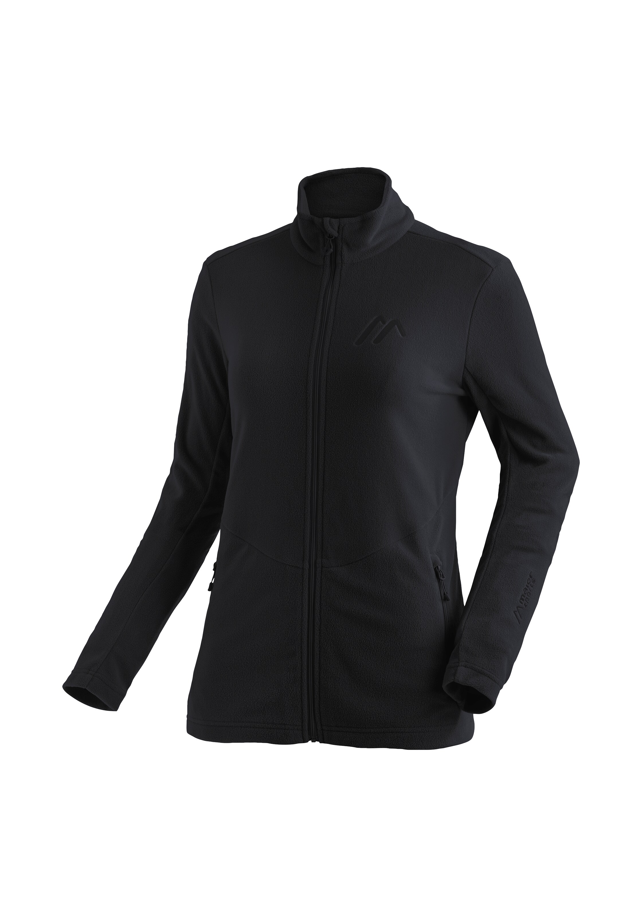 Maier Sports Funktionsleecejacke in Schwarz: Vorderseite