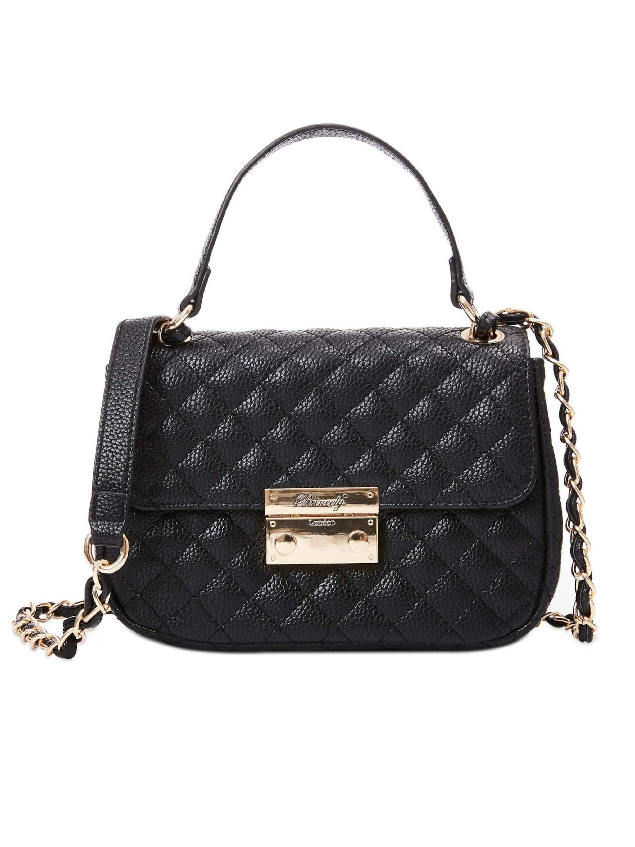 Princely London Schultertasche 'Jacky'‌‌‌‌‌ in Schwarz: Vorderseite
