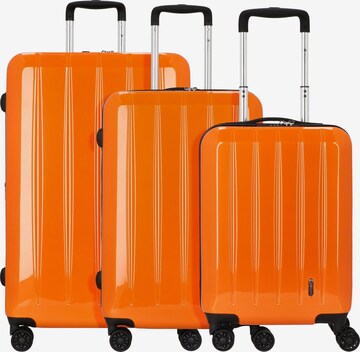 CHECK.IN Suitcase Set 'London 2.0' in Orange: front