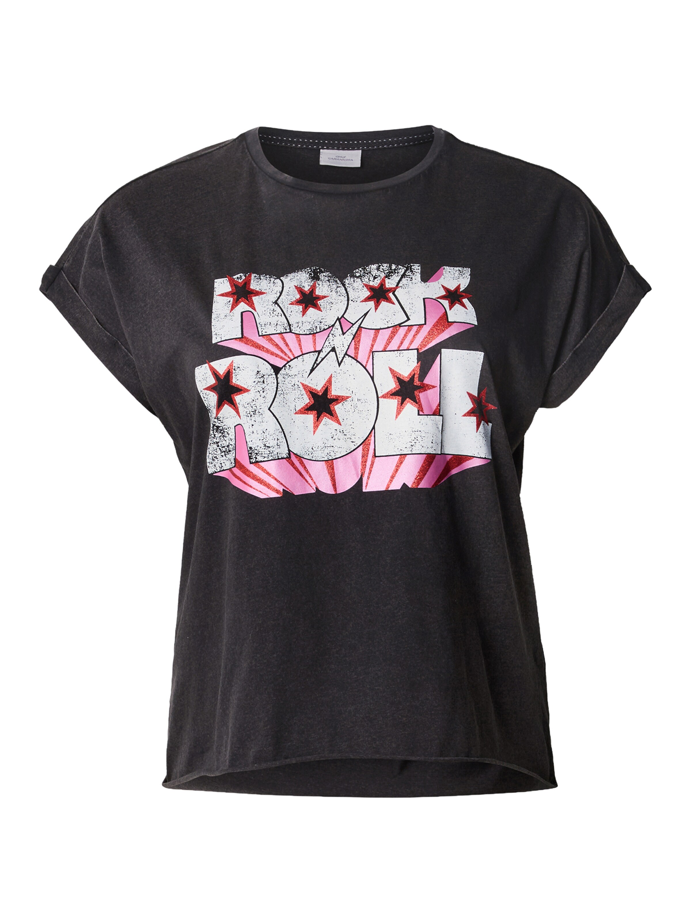 melns ONLY Carmakoma T-Krekls 'CARJOZI': no priekšpuses