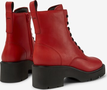 CAMPER Lace-Up Ankle Boots 'Milah' in Red