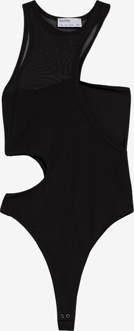 Tricou body de la Bershka pe negru: față