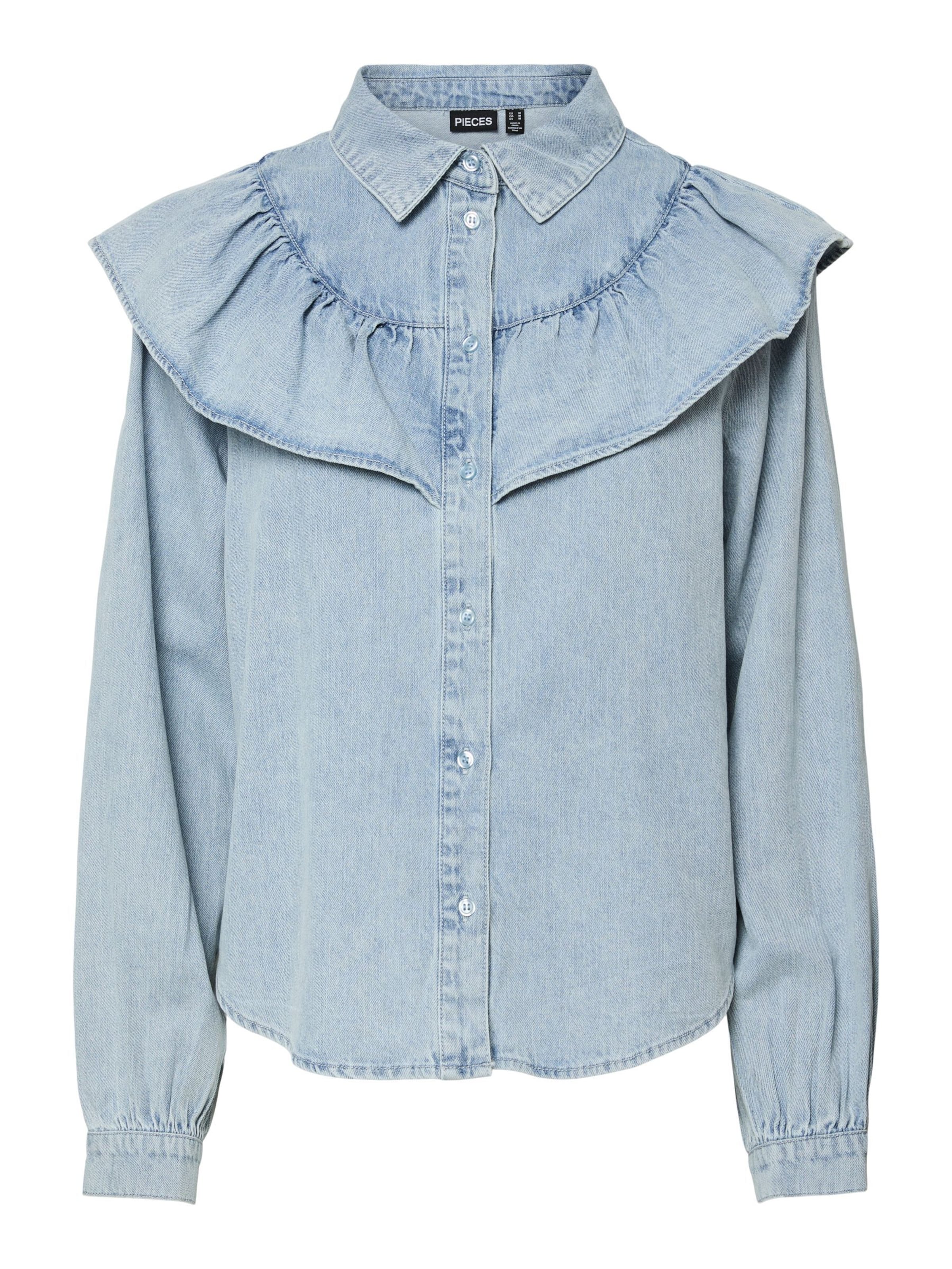 Chemisier 'PCBirke' PIECES en bleu : devant