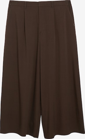 Wide Leg Pantalon à pince QS en marron : devant