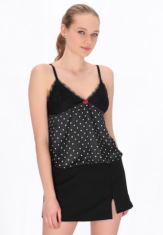 myMo at night Top 'Party' in Zwart: voorkant