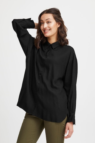 Fransa Blouse 'Cina' in Zwart: voorkant