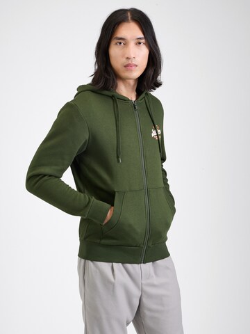 JACK & JONES Sweatjacke in Grün: Vorderseite