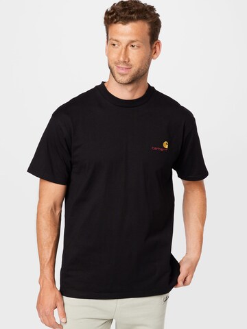 Carhartt WIP T-Shirt 'American Script' in Schwarz: Vorderseite