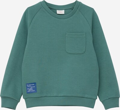 s.Oliver Sweatshirt em azul escuro / verde pastel / branco, Vista do produto
