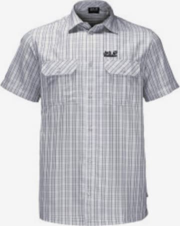 JACK WOLFSKIN Athletic Button Up Shirt 'Thompson' in White: front