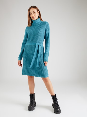 JDY Úpletové šaty 'MEGAN' – modrá: přední strana