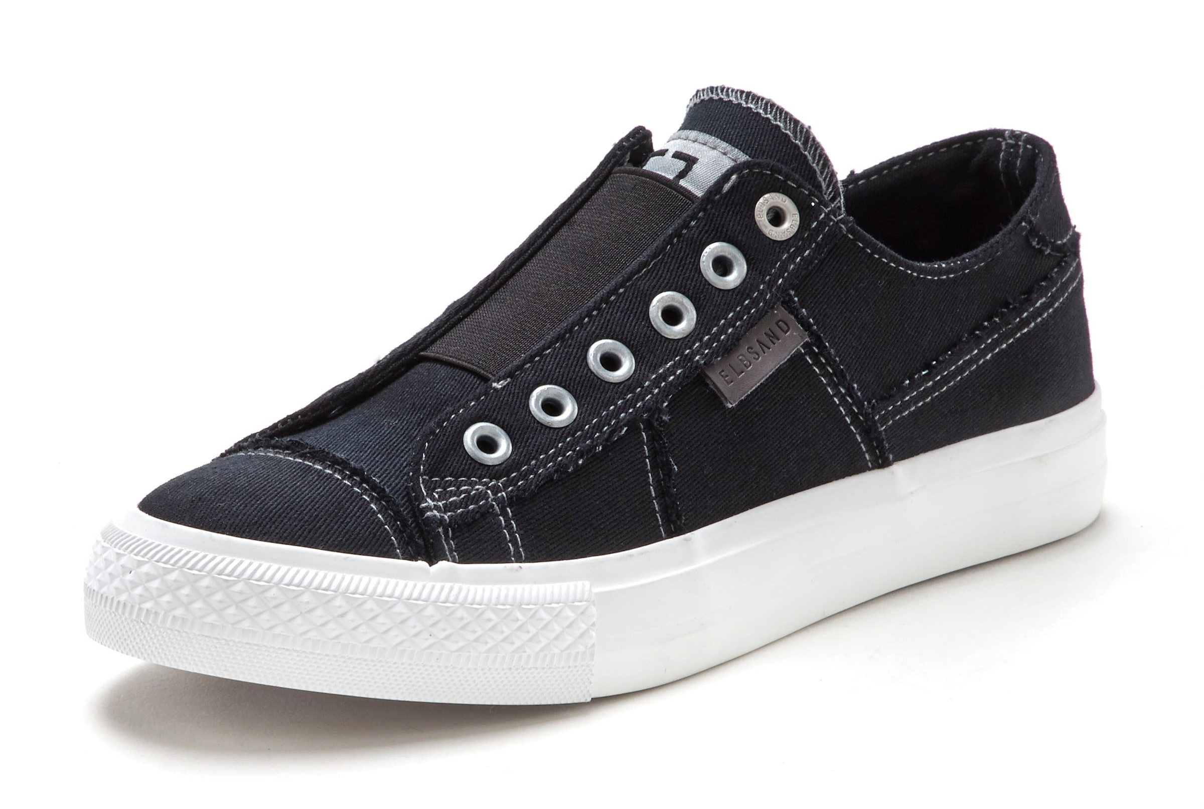 ElbsandSlip On tenisice - crna boja: prednji dio