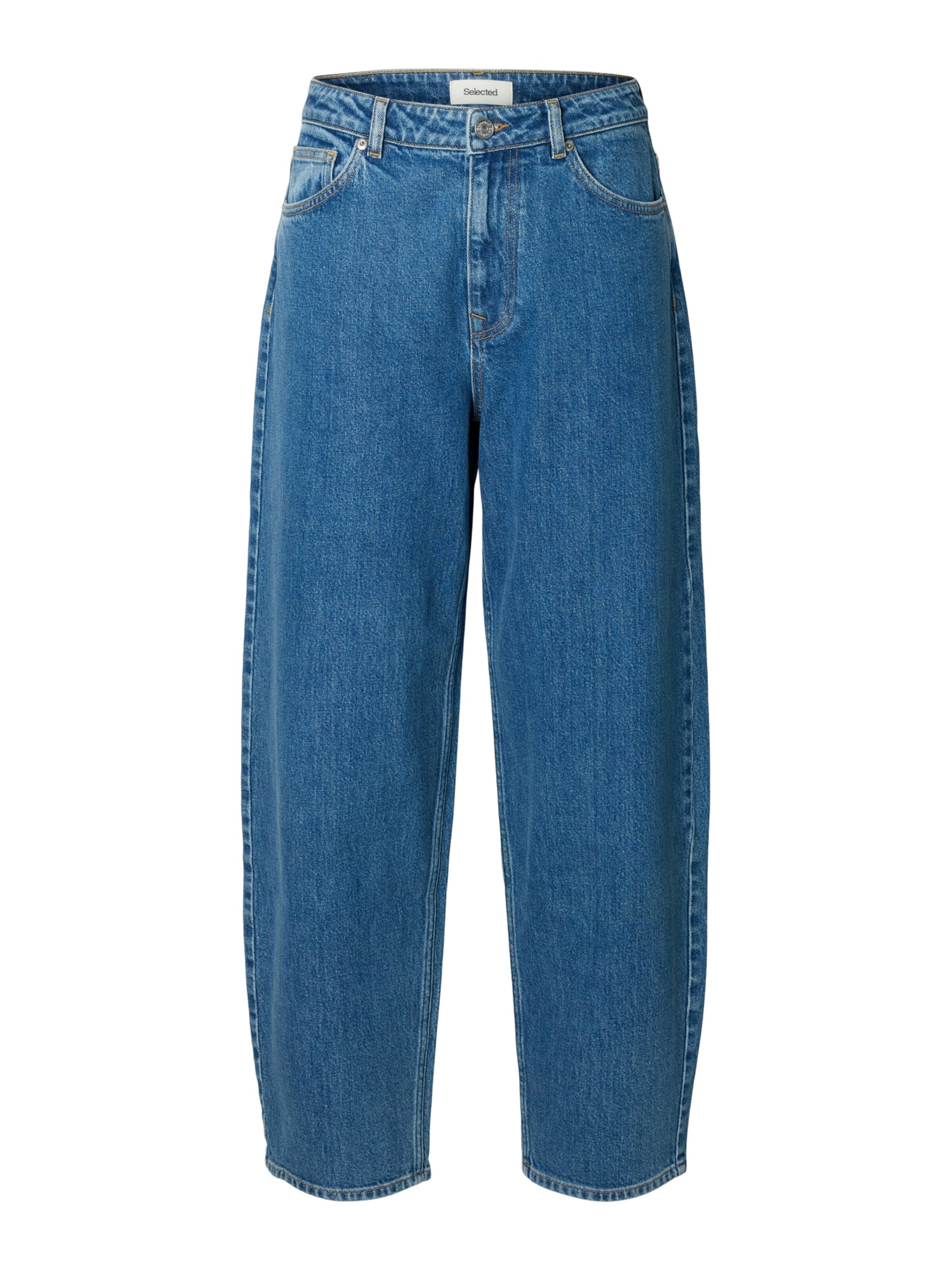 Barrel Jean 'SLWBARREL BEA-KORI' SELECTED en bleu : devant