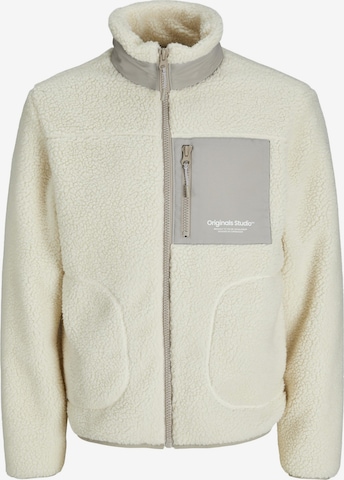 JACK & JONES Fleece jas 'Vesterbro' in Beige: voorkant