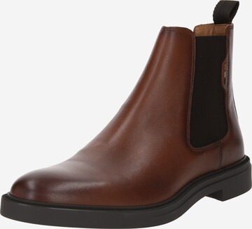 BOSS - Botas chelsea 'Calev' em castanho: frente