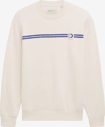 Sweat-shirt TOM TAILOR DENIM en blanc : devant