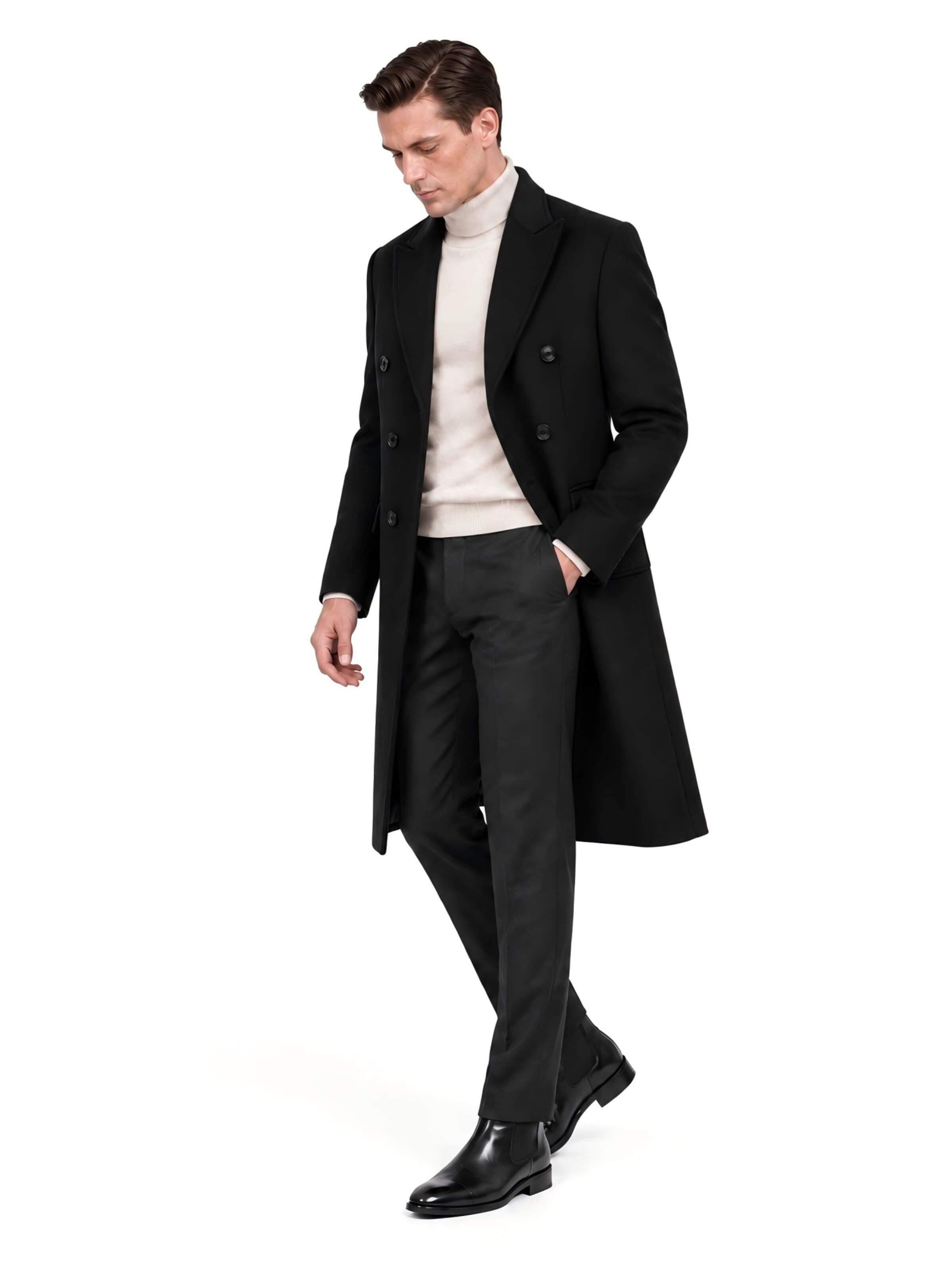 ALLTHEMEN Winter Coat 'Abendrot' in Black