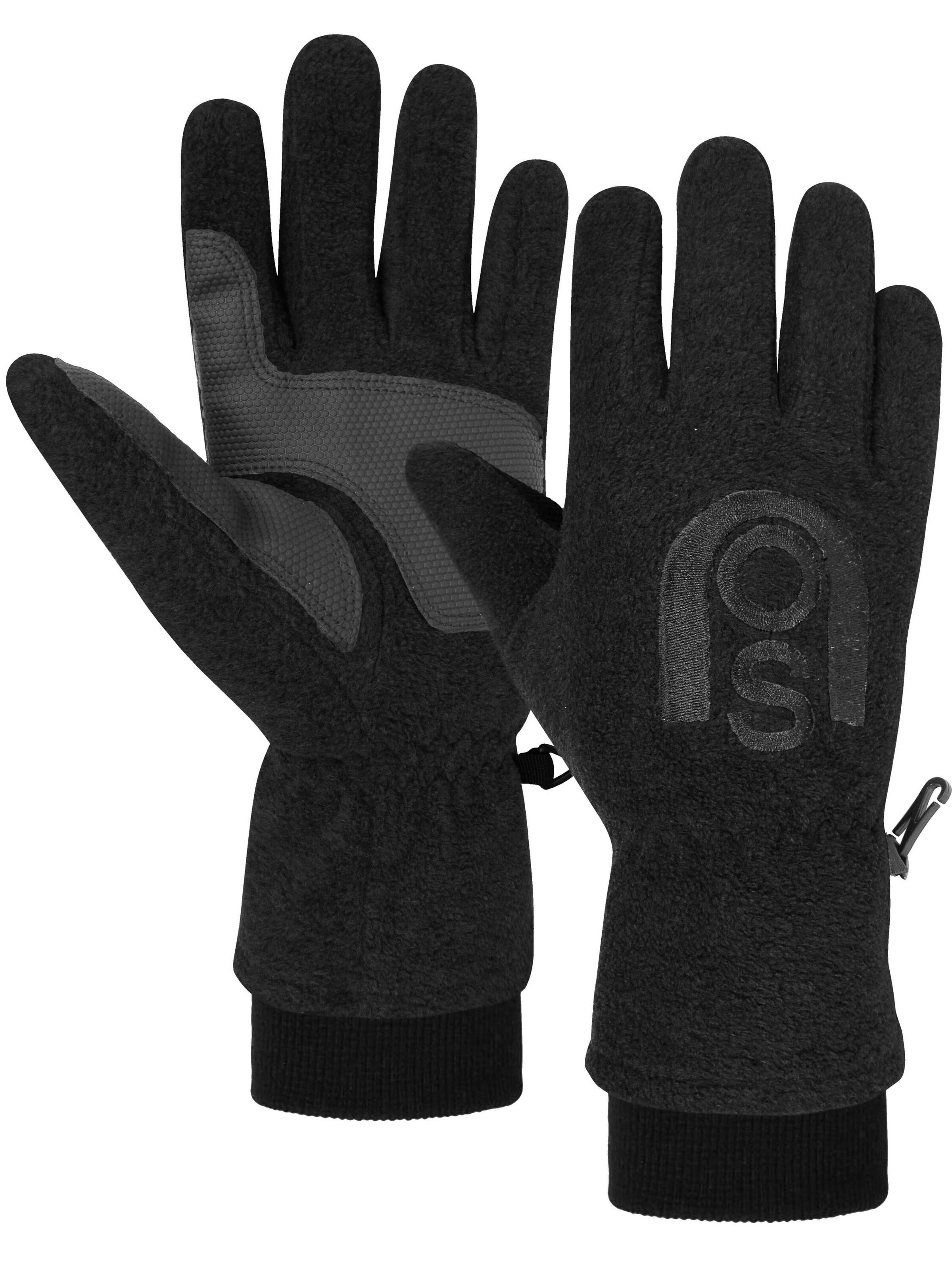 normani Full finger gloves 'Appat' in Black: front