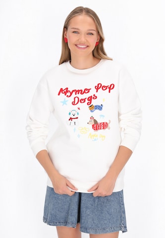 Sweat-shirt 'Pop' MYMO en blanc : devant
