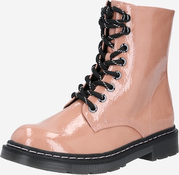 Dockers by Gerli Lace-Up Ankle Boots in Pink: front
