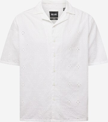 Only & Sons Comfort fit Koszula 'ARON' w kolorze biały: przód