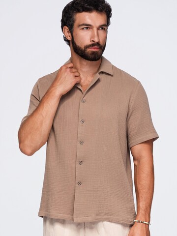 Ombre Regular fit Button Up Shirt in Brown