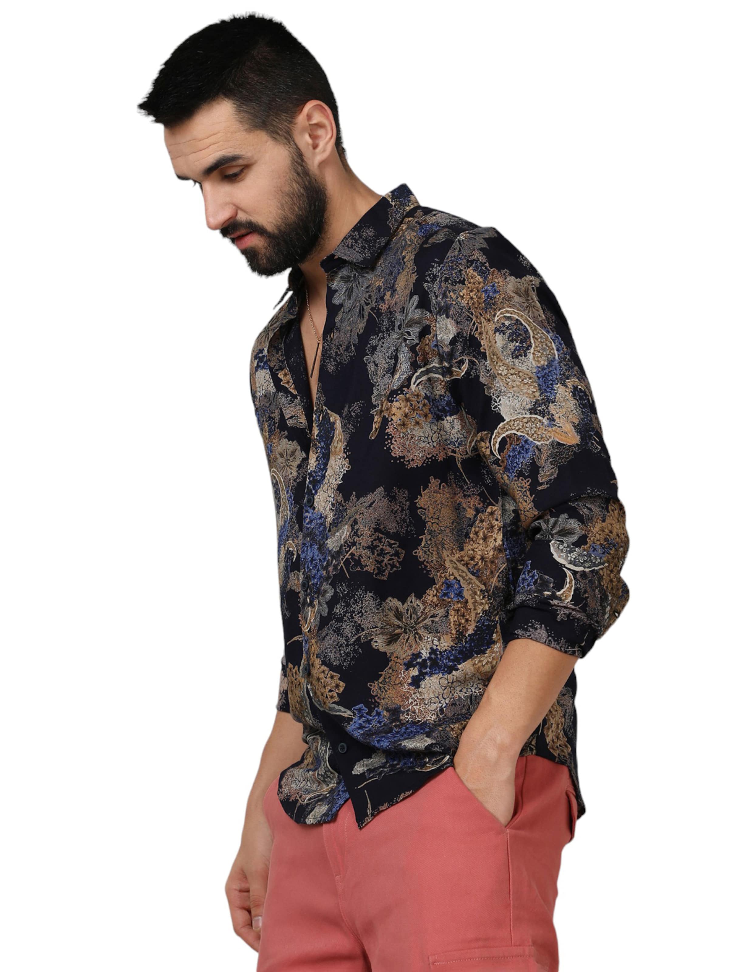 Campus Sutra Regular fit Риза ' Oakley ' в черно