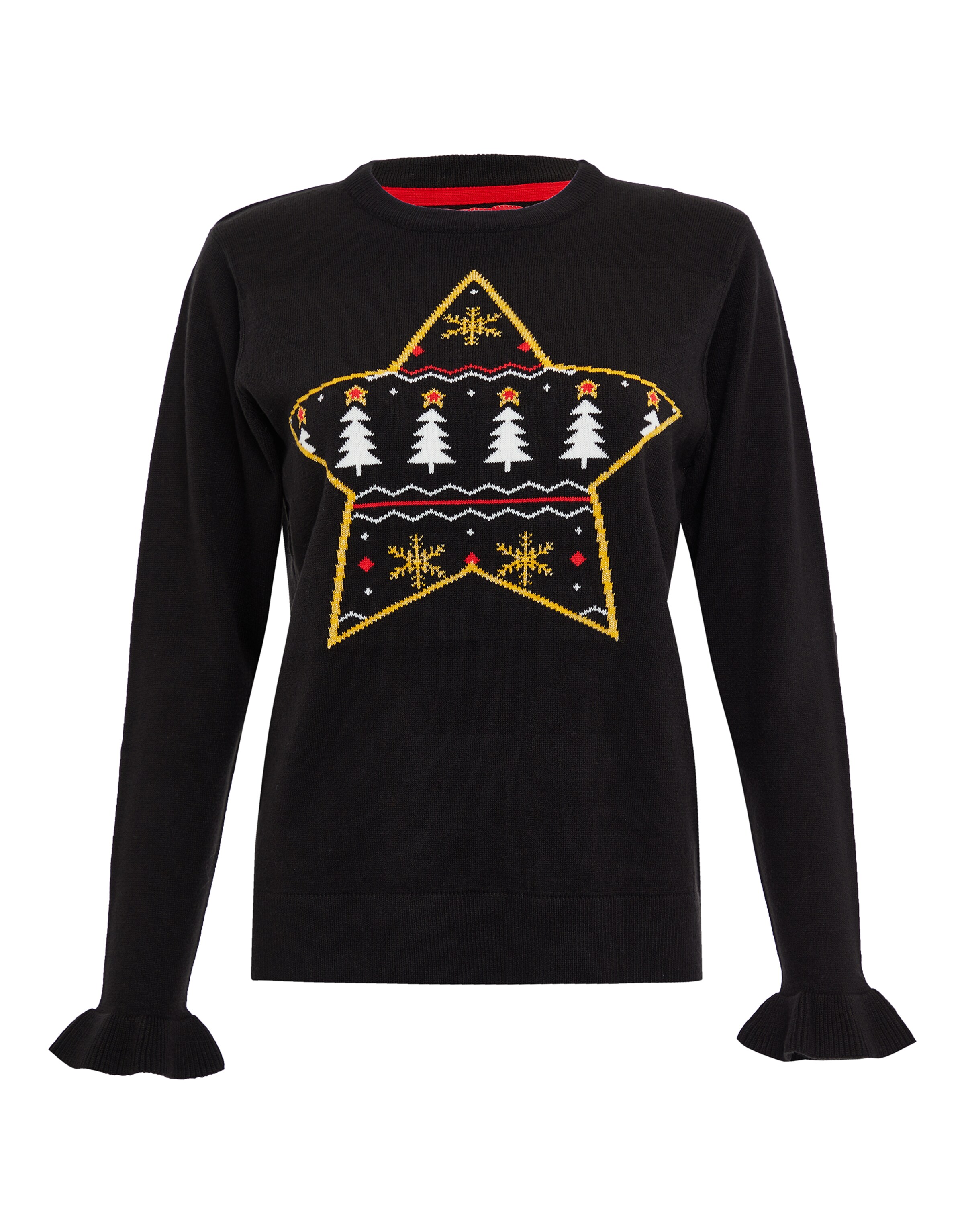 Threadbare Pullover 'THB Xmas' in Schwarz: Vorderseite