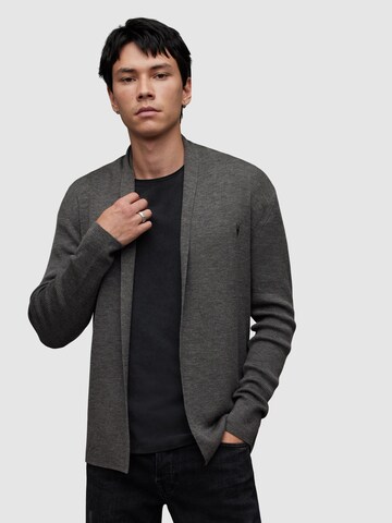 AllSaints Knit Cardigan in Grey: front