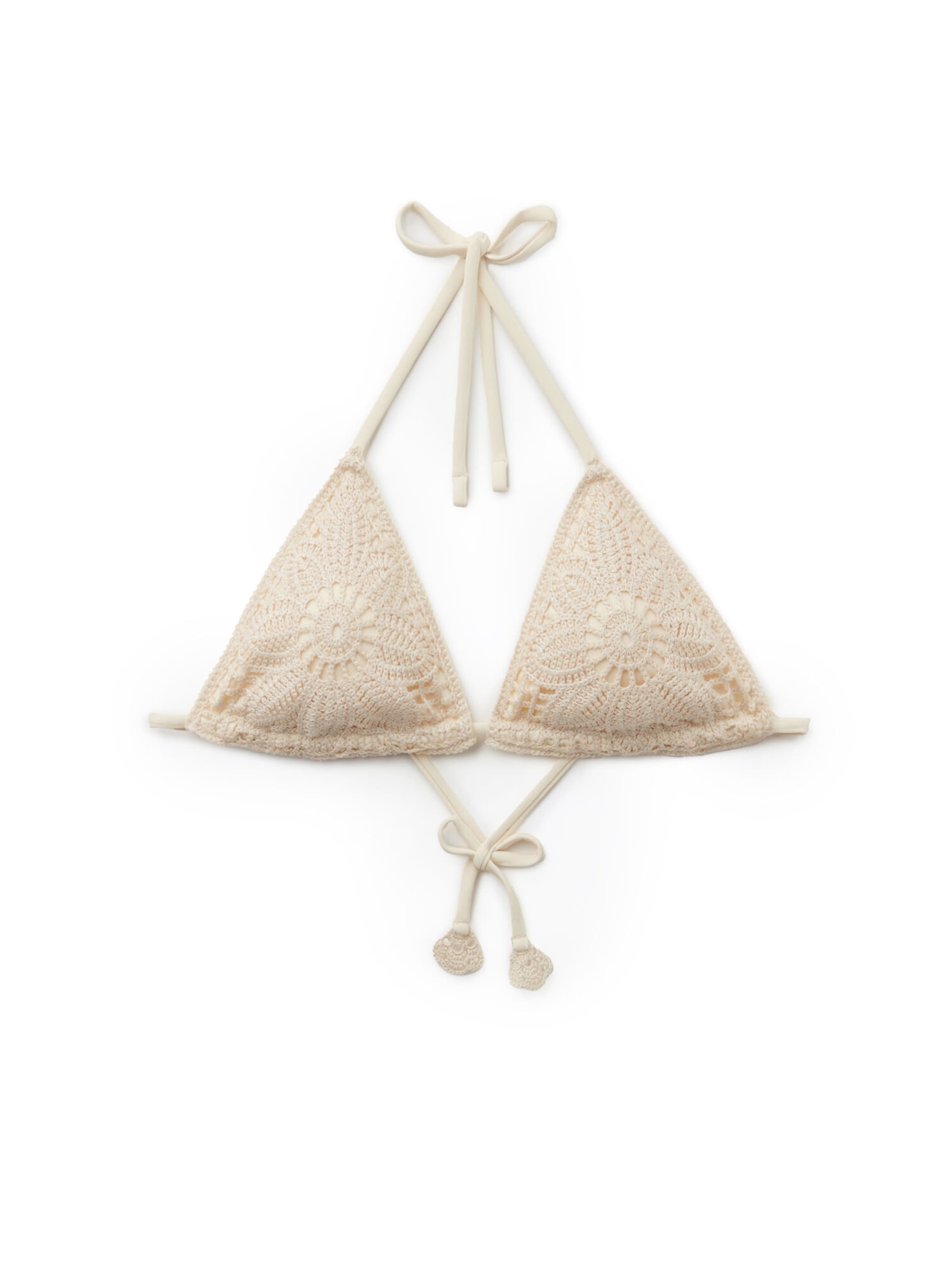 CALZEDONIA Bikini Top 'Floral Crochet' in 70-80 in natural white, Item view