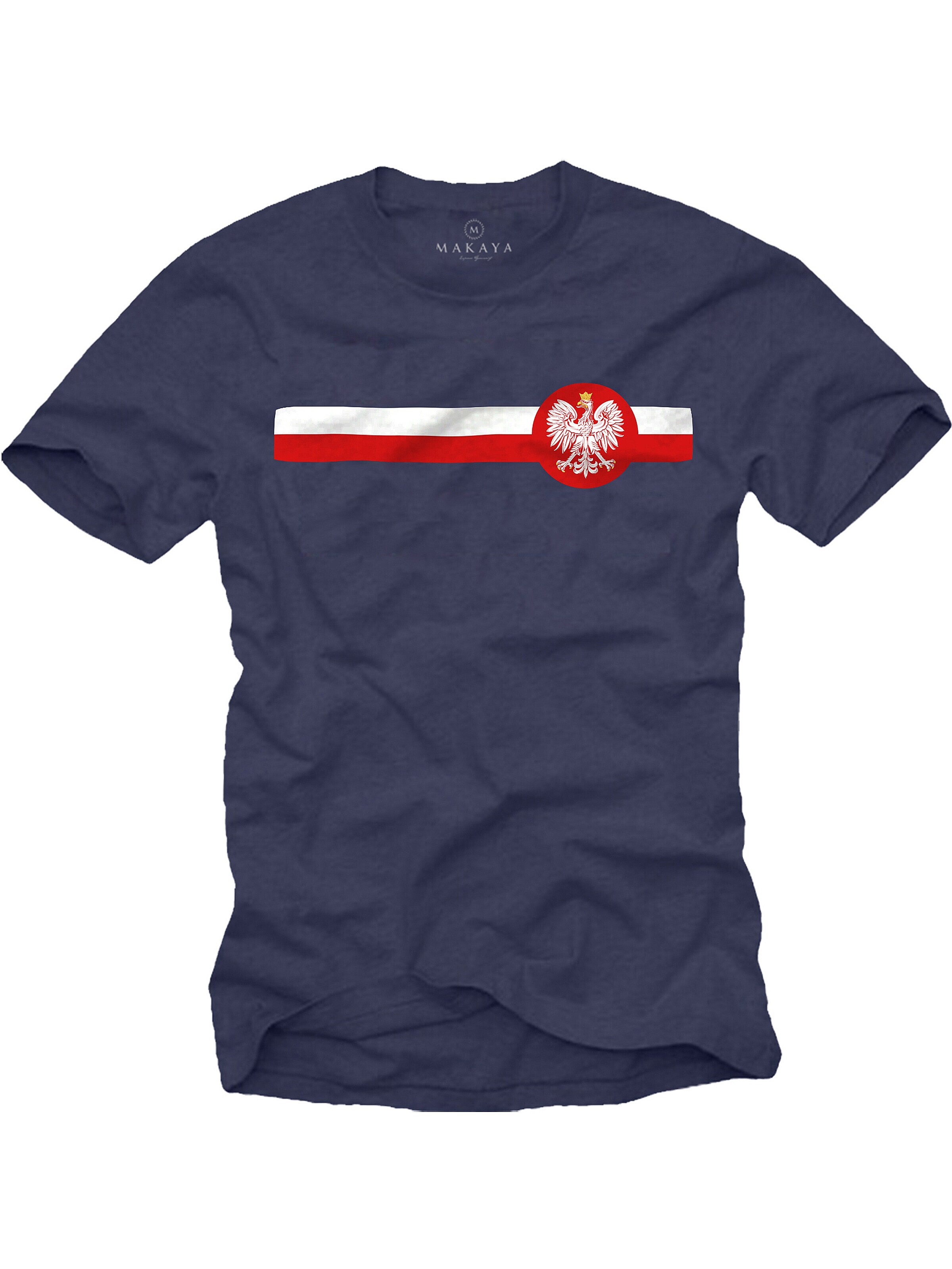 MAKAYA Shirt 'Polen Wappen'‌‌‌‌‌‌ in Blau: Vorderseite