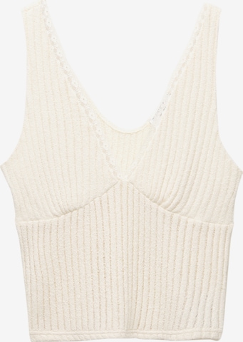 Tops en tricot Pull&Bear en beige : devant