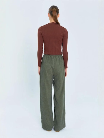 Wide leg Pantaloni di MixRay in verde