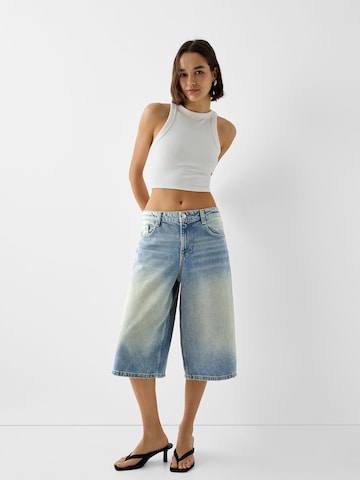 Bershka Wide leg Jeans in Blauw