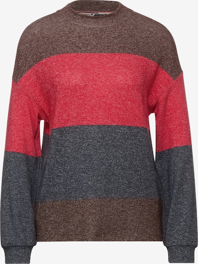 STREET ONE Shirt in de kleur Bruin / Donkergrijs / Framboos, Productweergave