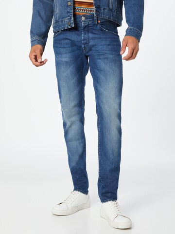 Coupe slim Jean Herrlicher en bleu : devant