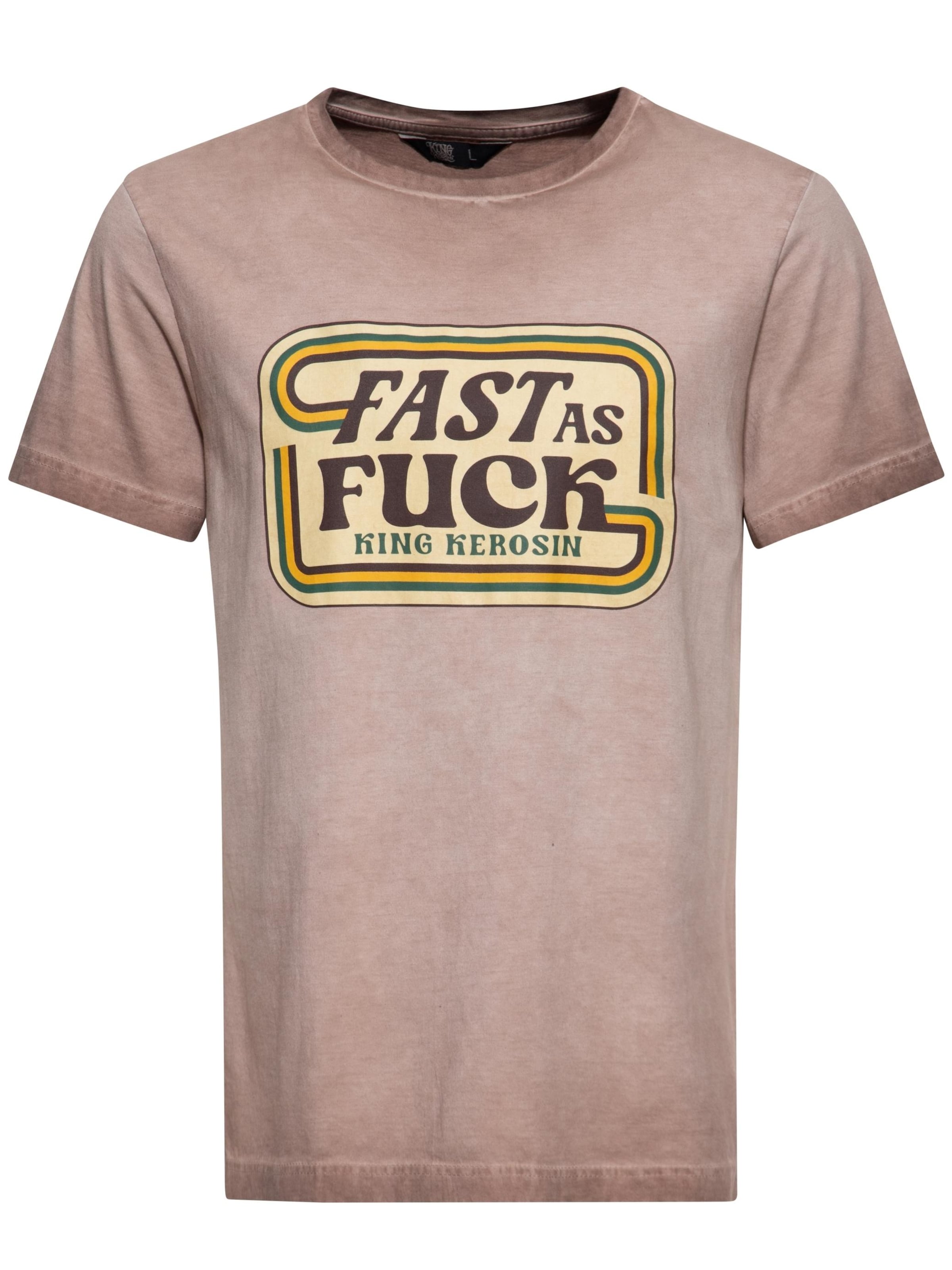 King Kerosin Shirt 'Fast As Fuck' in Brown: front