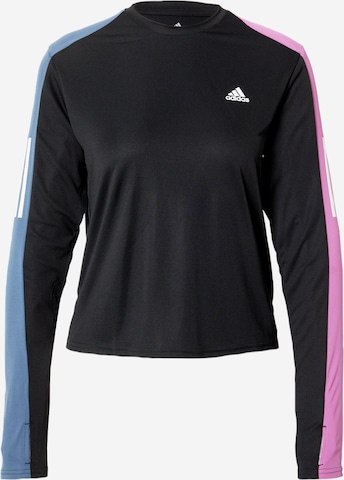 ADIDAS SPORTSWEARTehnička sportska majica 'Own The Run Colorblock ' - crna boja: prednji dio