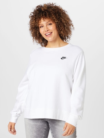 Nike Sportswear Athletic Sweatshirt in White: front