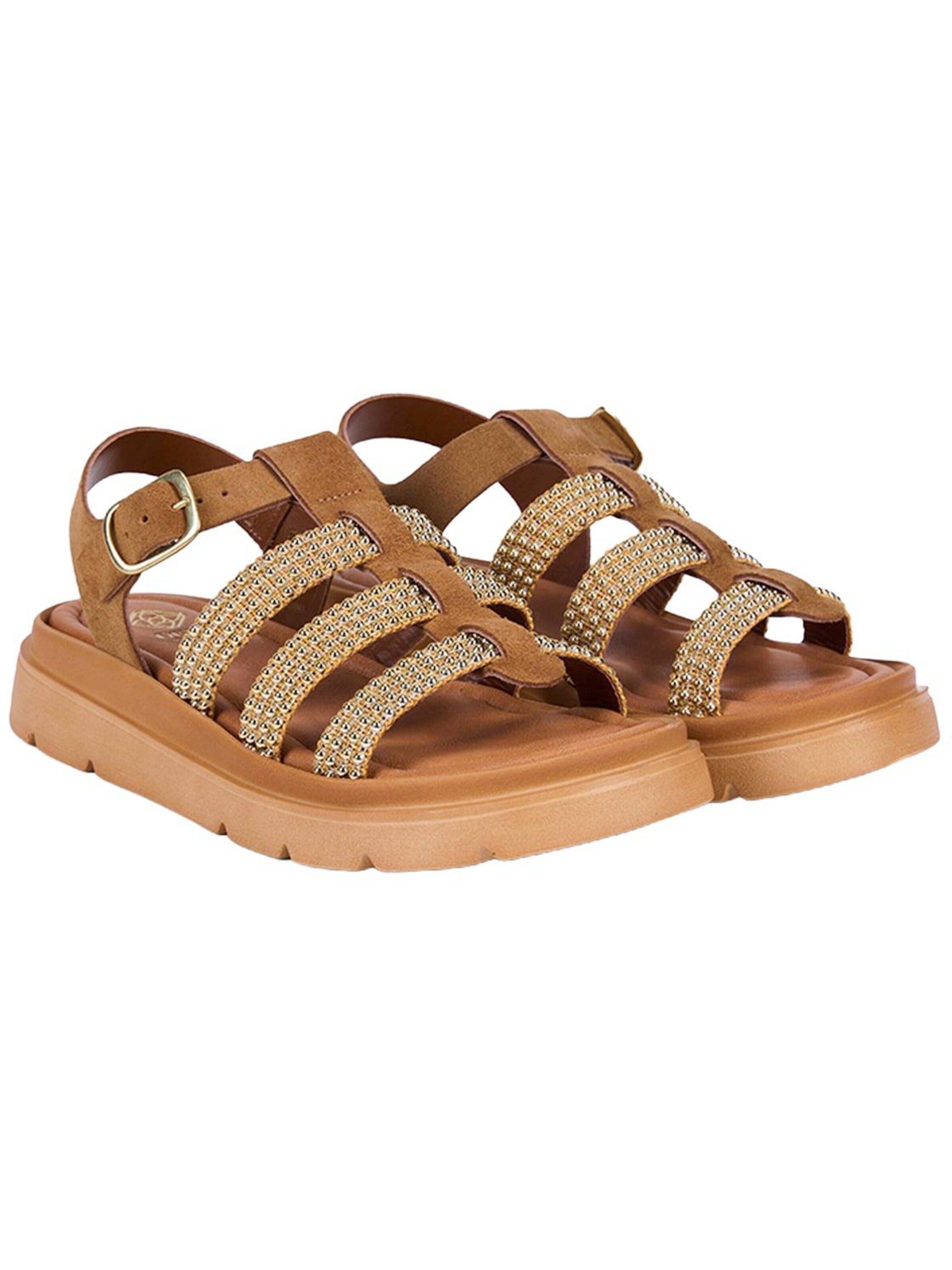 Desa Sandals 'Sandalen' in Brown: front