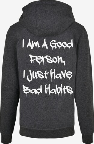 Sweat-shirt 'Bad Habits' Merchcode en gris