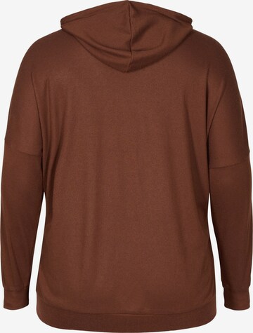 Zizzi Sweatshirt 'Mrika' in Bruin