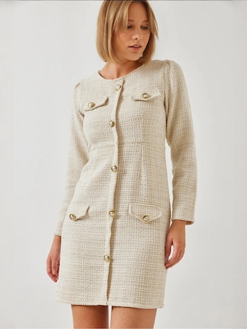 Bianco Lucci Jurk in Beige: voorkant