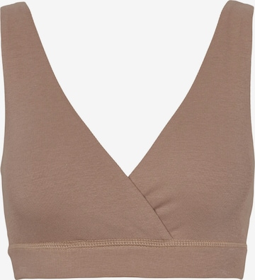 Triangle Soutien-gorge Müsli by GREEN COTTON en marron : devant