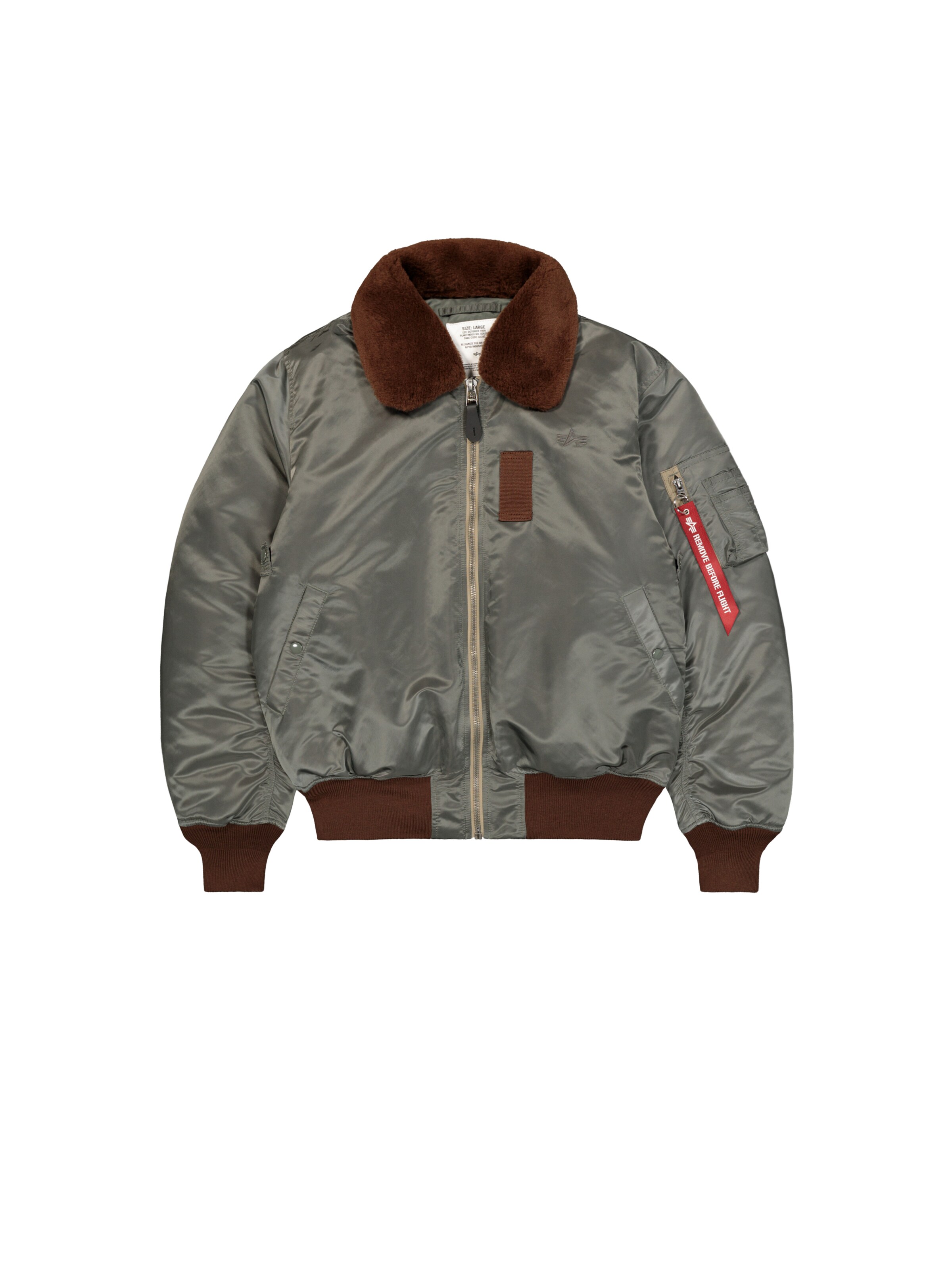ALPHA INDUSTRIES Jacke 'B-15' in Grün: Vorderseite